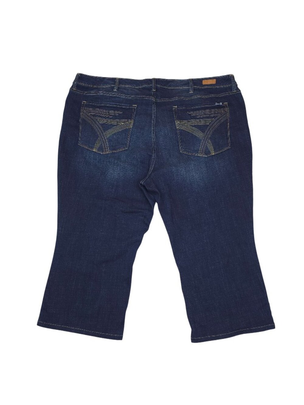 Seven7 Mid-Rise Bootcut Crop Jeans Size 28 Womens Dark Wash 23.5" Inseam